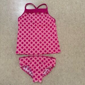 Lands' End Pink Bikini‎ with Polka Dots